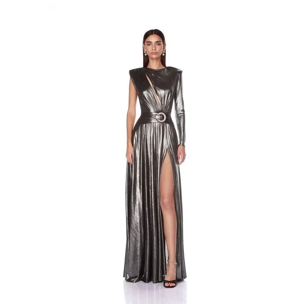 Bronx and Banco Starlight silver gown XS